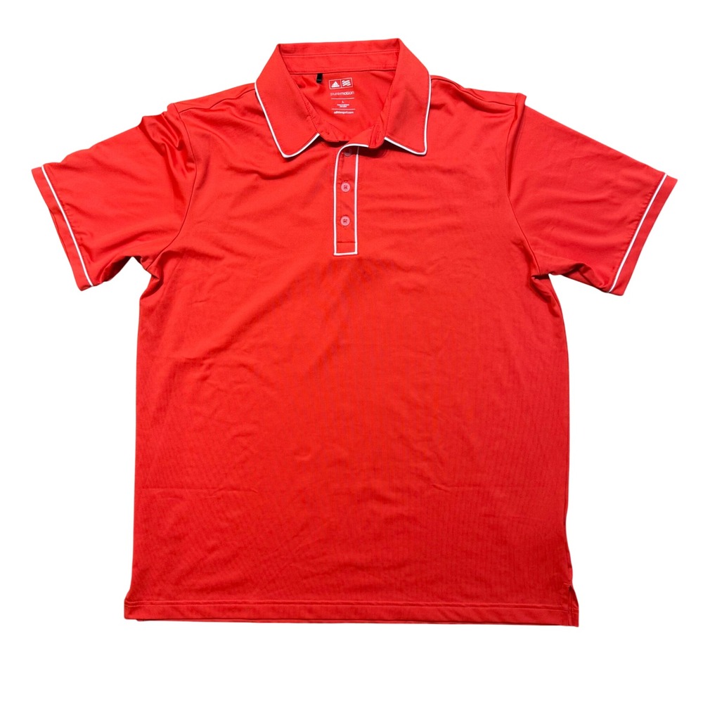 Adidas Puremotion Golf Polo Shirt Men's Large Red White Trim Short Sleeve